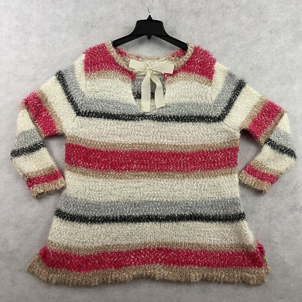 Lane Bryant Sweater Womens Sz 22/24 Stiped Multicolor Pullover Long Sleeve Tie - Picture 8 of 15